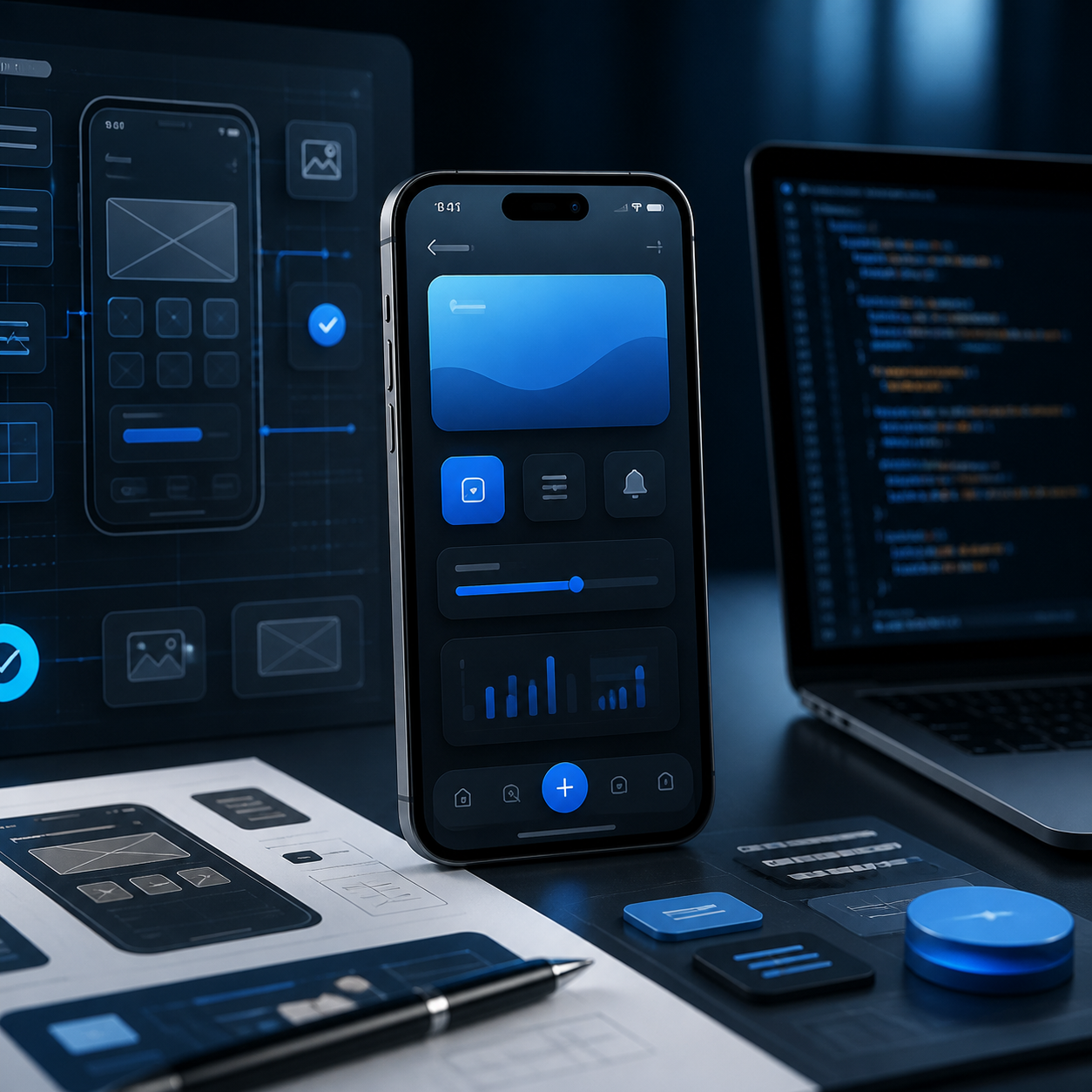 iOS app development workspace